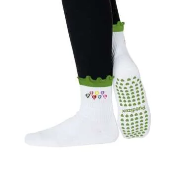 Puedizux Women Grip Yoga Socks Cute Ruffle Design