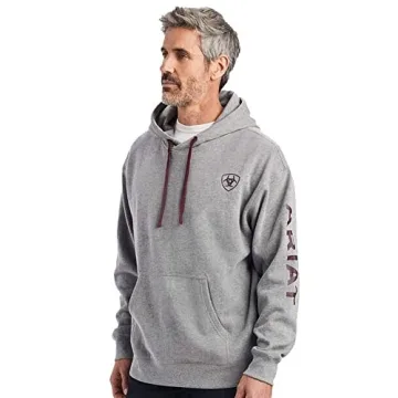 Ariat Men's Logo Hoodie in Heather Grey - X-Large