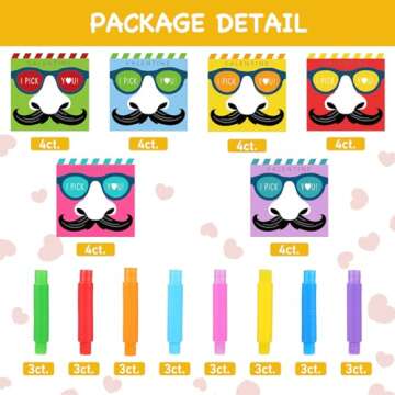 Labrostar Valentines Day Gifts for Kids 24 Sets Nose Picking Valentines Cards with Pop Tubes Valentines Exchange Cards Classroom Favors for Boys Girls School Class Preschool
