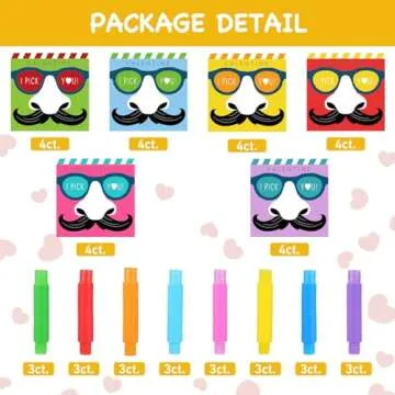 Labrostar Valentines Day Gifts for Kids 24 Sets Nose Picking Valentines Cards with Pop Tubes Valentines Exchange Cards Classroom Favors for Boys Girls School Class Preschool