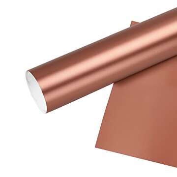 Matte Metallic Rose Gold Adhesive Vinyl Roll Craft Vinyl 12" x6ft for Signs Letters Compatible with All Cutting Machines