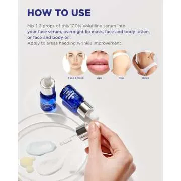 100% Volufiline Serum Skincare – Advanced Firming & Lifting Facial Ampoule from France Sederma, Intense Hydration & Skin Rejuvenation for Youthful, Perfect for Layering & DIY, 0.33 fl.oz (10ml)