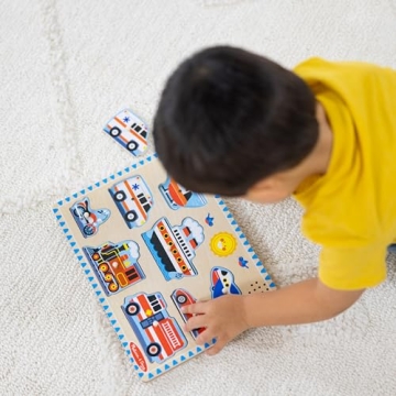 Melissa & Doug Vehicles Sound Puzzle for Toddlers 2+