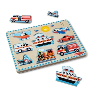Melissa & Doug Vehicles Sound Puzzle for Toddlers 2+
