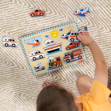 Melissa & Doug Vehicles Sound Puzzle for Toddlers 2+