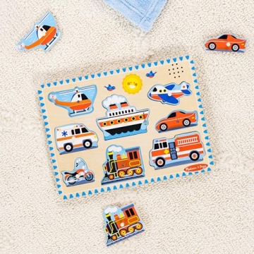 Melissa & Doug Vehicles Sound Puzzle for Toddlers 2+