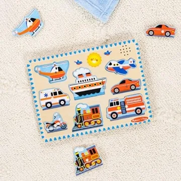 Melissa & Doug Vehicles Sound Puzzle for Toddlers 2+