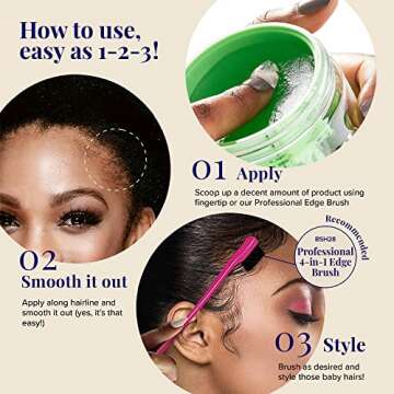 Edge Fixer Hair Shine Gel with 24 Hour Hold for Edges