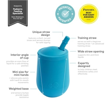 ezpz Mini Cup + Straw - Safe 100% Silicone Training Cup
