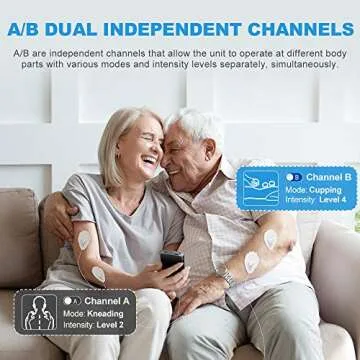 NURSAL Dual Channel EMS TENS Unit 24 Modes Muscle Stimulator for Pain Relief & Muscle Strength with 14 Pads, Rechargeable TENS Machine Pulse Massager with Storage Pouch/Pads Holder/Lanyard/Cable Ties