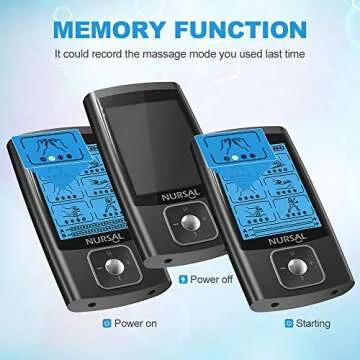 NURSAL Dual Channel EMS TENS Unit 24 Modes Muscle Stimulator for Pain Relief & Muscle Strength with 14 Pads, Rechargeable TENS Machine Pulse Massager with Storage Pouch/Pads Holder/Lanyard/Cable Ties