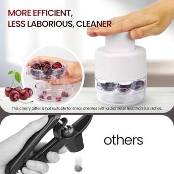 Cherry Pitter Tool, Portable Cherry Core Remover with 7 Individual Holes, Multi-functional Cherry Corer Seed Remover Tool for Making Cherry Jam