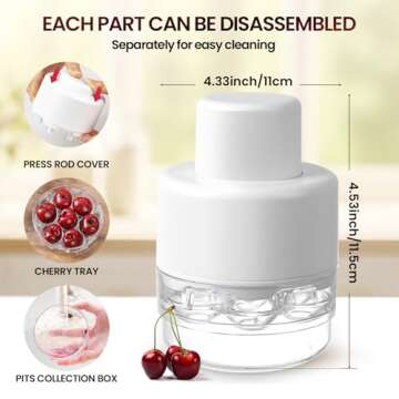 Cherry Pitter Tool, Portable Cherry Core Remover with 7 Individual Holes, Multi-functional Cherry Corer Seed Remover Tool for Making Cherry Jam