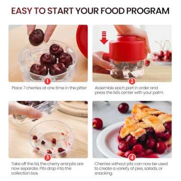 Cherry Pitter Tool, Portable Cherry Core Remover with 7 Individual Holes, Multi-functional Cherry Corer Seed Remover Tool for Making Cherry Jam