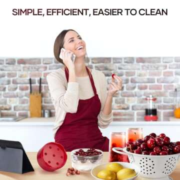 Cherry Pitter Tool, Portable Cherry Core Remover with 7 Individual Holes, Multi-functional Cherry Corer Seed Remover Tool for Making Cherry Jam