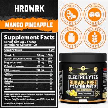 HRDWRK Electrolytes Powder - Sugar Free Maximum Hydration