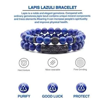 Lapis Lazuli Bracelet - Handmade Healing Crystal Gift