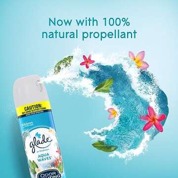 Glade Air Freshener Room Spray, Aqua Waves, 8.3 oz, 6 Count
