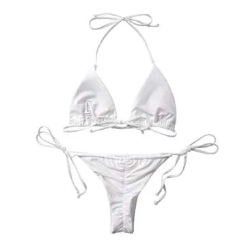 Stylish MOSHENGQI Women's Brazilian Bikini Set with Scrunchy