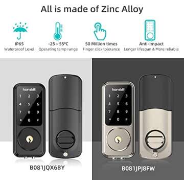 hornbill Smart Front Door Lock with Keypad, Smart Locks Deadbolt Digital Electric Door Lock Works with Smartphone, Code Auto Door Lock for Office Airbnb(Not Included G2 Gateway)