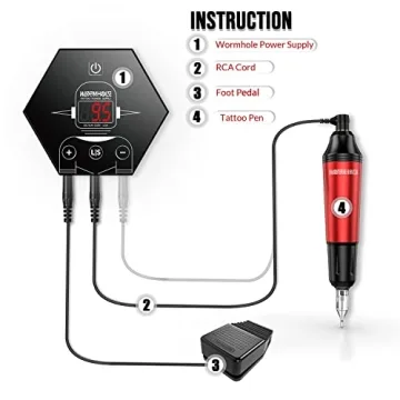 Wormhole Tattoo Machine Kit with 20 Cartridge Needles