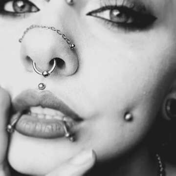 PunkTracker 20G Nose Rings with Chains - Stylish & Safe