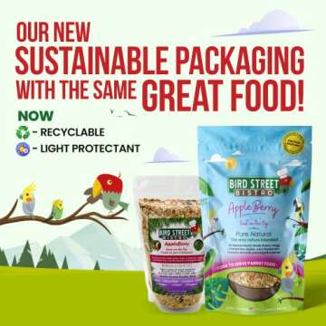 Bird Street Bistro Cockatiel Food Sample 3 Pack - Cooks in 3-15 min w/Natural & Organic Grains - Healthy Non-GMO Fruits, Dried Vegetables, Health Orientated Spices