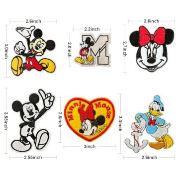 ELEFOCUS 12 Pcs Embroidered Patches, Decorative Anime Repair Patches Applique Patches, Suitable for Sewing/Ironing On Children Adult Jacket Jeans Hat Backpack Socks