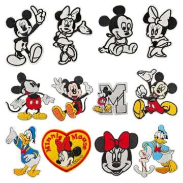ELEFOCUS 12 Pcs Embroidered Patches, Decorative Anime Repair Patches Applique Patches, Suitable for Sewing/Ironing On Children Adult Jacket Jeans Hat Backpack Socks