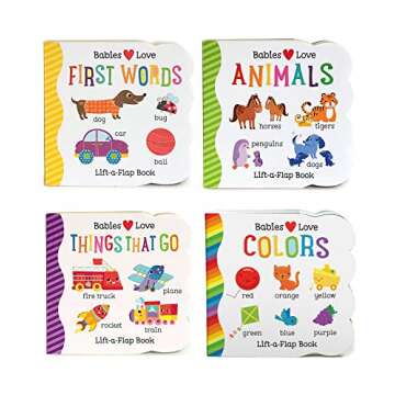 4 Pack Babies Love Learning Lift-a-Flap Boxed Set: First Words, Animals, Colors, and Things That Go (Chunky Lift a Flap)