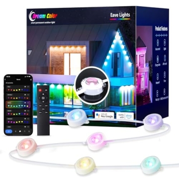 Pak Permanent Outdoor Lights - 50FT Smart RGB+IC LED Lights for House - IP67 Waterproof Eave Lights ...