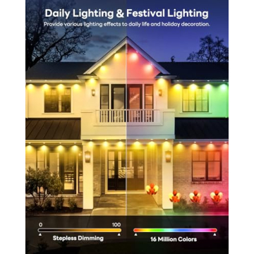 Pak Permanent Outdoor Lights - 50FT Smart RGB+IC LED Outdoor Lighting