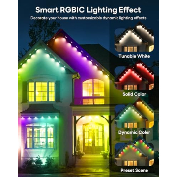 Pak Permanent Outdoor Lights - 50FT Smart RGB+IC LED Outdoor Lighting