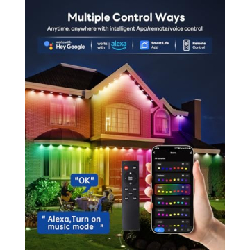 Pak Permanent Outdoor Lights - 50FT Smart RGB+IC LED Outdoor Lighting