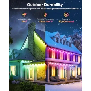 Pak Permanent Outdoor Lights - 50FT Smart RGB+IC LED Outdoor Lighting