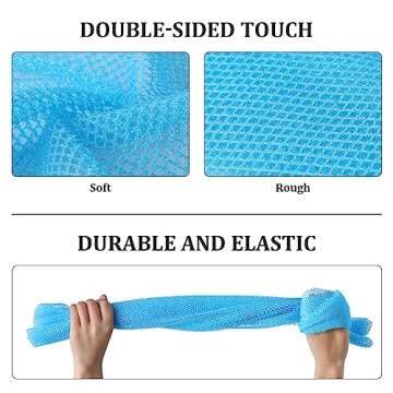 4 Pieces African Exfoliating Net, Long African Net Sponge, Nylon African Net Cloth, Exfoliating Wash...