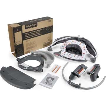 Fisher-Price Travel Baby Chair On-the-Go Sit-Me-Up Floor Seat with Snack Tray and Canopy for Outdoor Use, Arrows Away