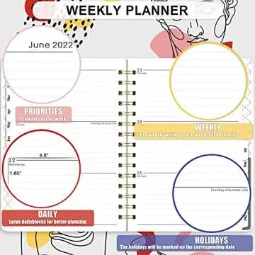 2022 Planner with Tabs - Weekly & Monthly Organization