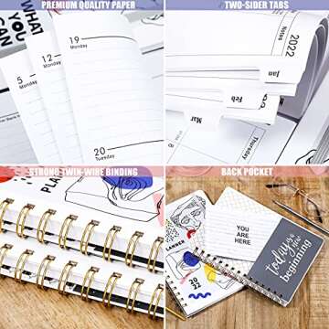 2022 Planner with Tabs - Weekly & Monthly Organization