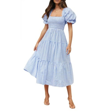 ZESICA Bohemian Summer Midi Dress for Women