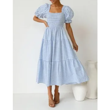 ZESICA Bohemian Summer Midi Dress for Women