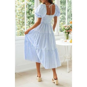 ZESICA Bohemian Summer Midi Dress for Women