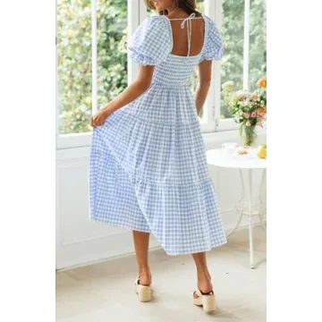 ZESICA Bohemian Summer Midi Dress for Women