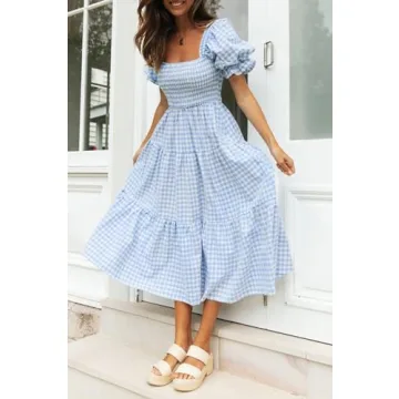 ZESICA Bohemian Summer Midi Dress for Women