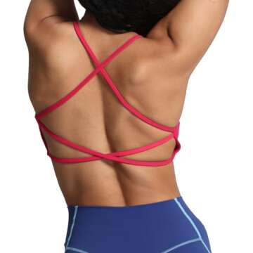 Aoxjox Women's Workout Sports Bras Fitness Backless Padded Ivy Low Impact Bra Yoga Crop Tank Top (Lo...