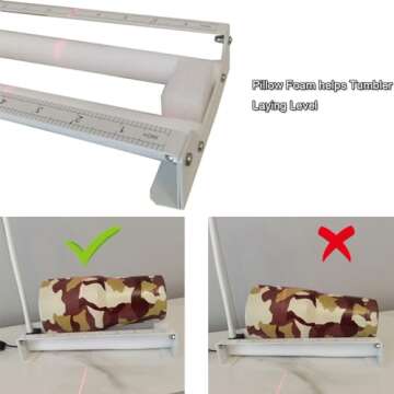RTSTEC Laser Cup Cradle Tumbler Holder with Ruler Measurements for Tumbler Craft Vinyl Decals Alignment Come with Felt Edge Squeegee