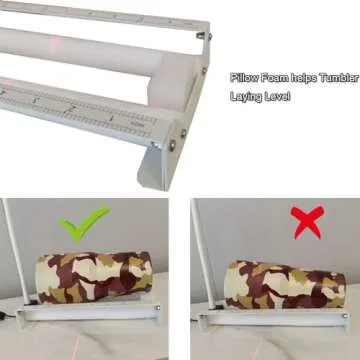 RTSTEC Laser Cup Cradle Tumbler Holder with Ruler Measurements for Tumbler Craft Vinyl Decals Alignment Come with Felt Edge Squeegee