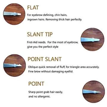 HXL Tweezers Set 4-Piece Professional Stainless Steel