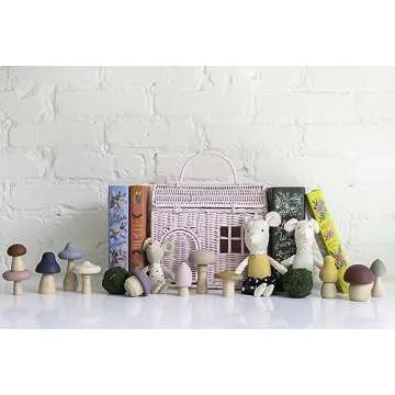 Mushroom Toys Wooden Toys Woodland Kids Toys Garden Figurine Fungi Mushroom Table Decor Set of 12