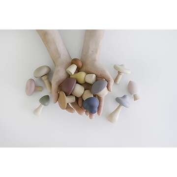 Mushroom Toys Wooden Toys Woodland Kids Toys Garden Figurine Fungi Mushroom Table Decor Set of 12